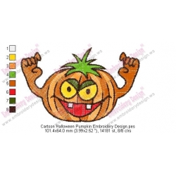 Cartoon Halloween Pumpkin Embroidery Design